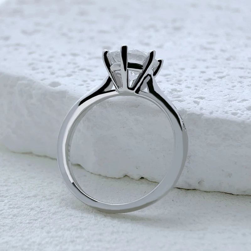 1 CT Moissanite Wedding Ring – Sterling Silver Round Brilliant Solitaire Engagement Ring,