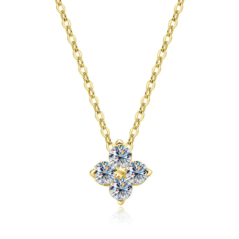 0.4ct Moissanite Pendant Necklace D Color VVS1 S925 Sterling Silver