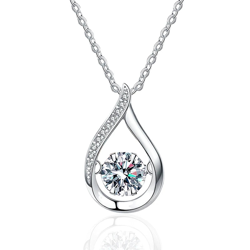 1ct 6.5mm Moissanite Pendant Necklace