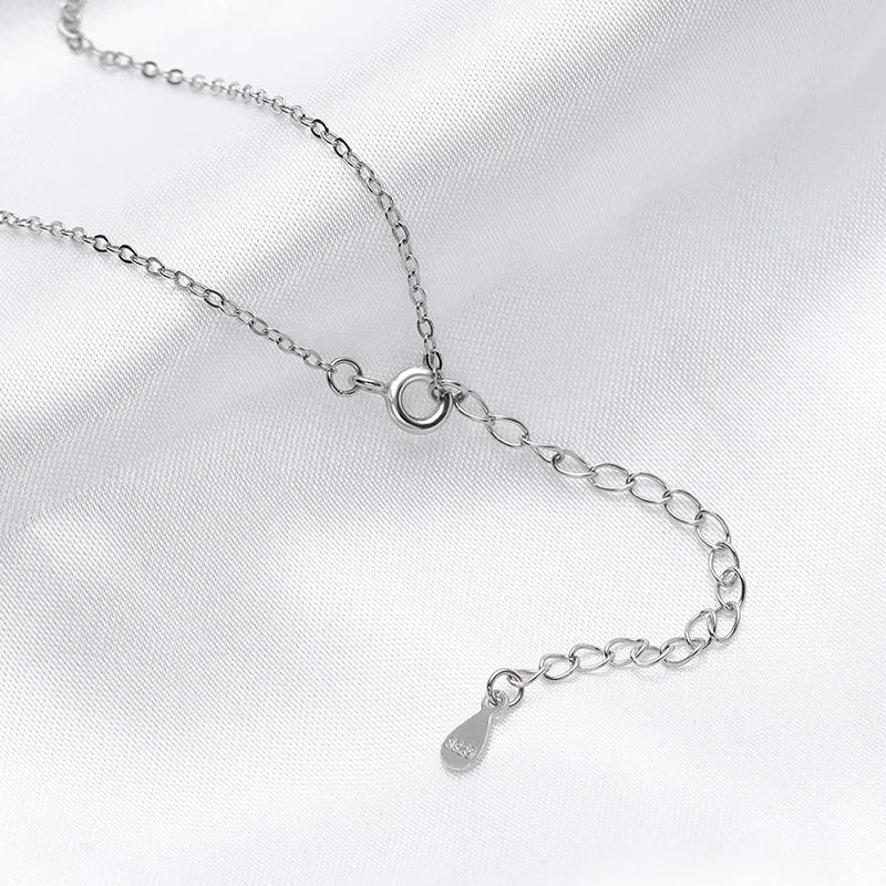 Smyoue 1-5ct Real Moissanite Necklace for Women Sparkling S925 Sterling Silver Jewelry Water Drop Pendant Girls Birthday Gift