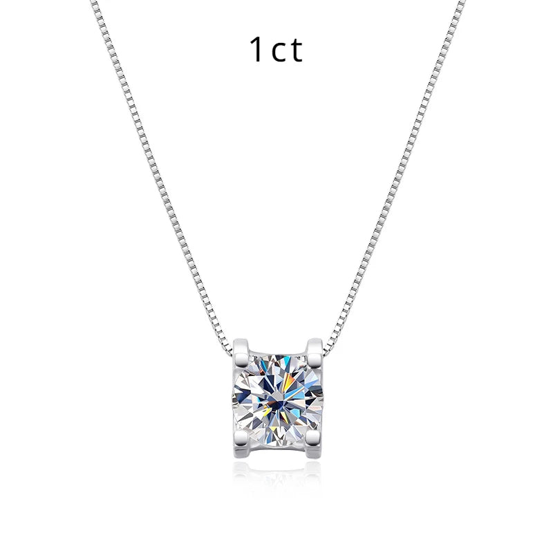 Smyoue 2ct 1ct Test Passed Moissanite Diamond Pendant for Women Classic Trendy 925 Sterling Silver Jewelry Brilliant Halo Gift