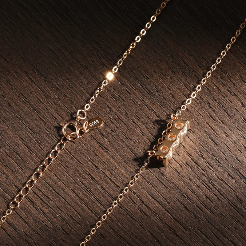 Moissanite Pendant Necklace 925 Sterling Silver Rose Gold D VVS1 Wedding Jewelry