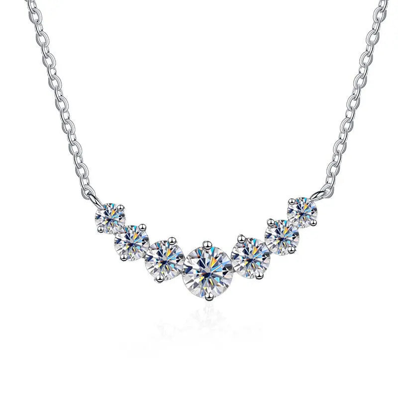 D VVS1 Moissanite Necklace – GRA Certified 925 Sterling Silver with 18k White Gold Plated