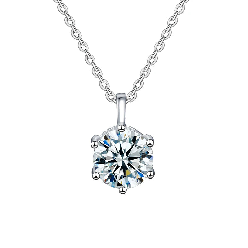 VVS1 D Color Moissanite Necklace 925 Sterling Silver Chain with Certificate – Luxury Fine Jewelry