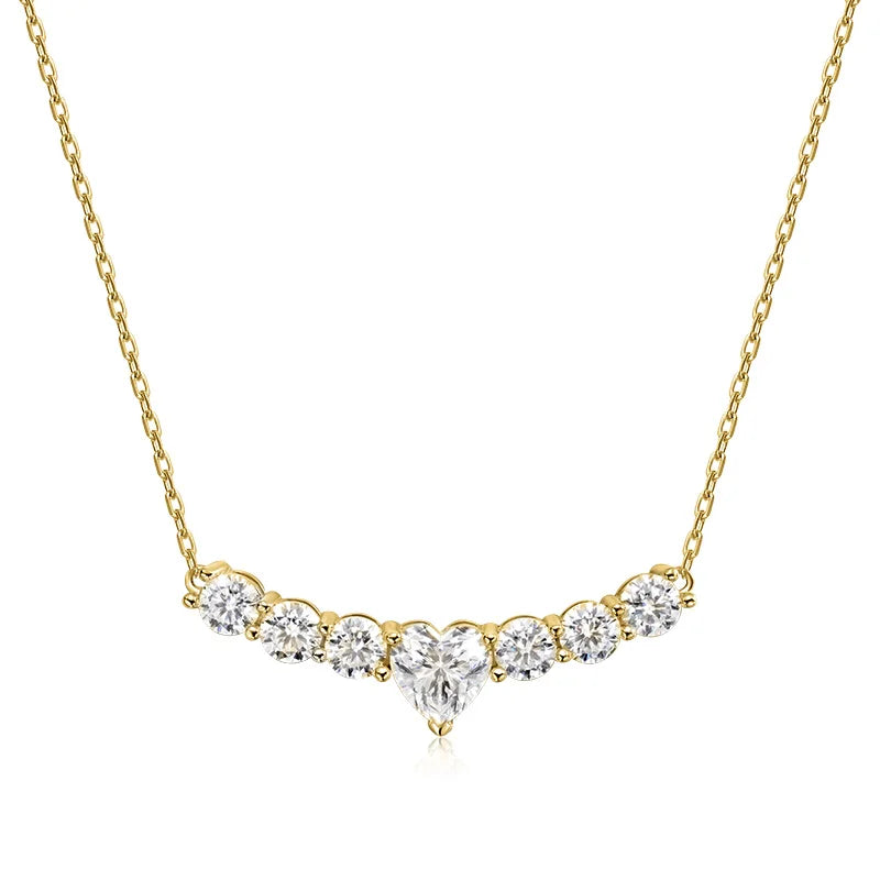 2,8 CT Moissanite D VVS1 Heart Pendant Necklace 925 Sterling Silver Lab Diamond Luxury Jewelry