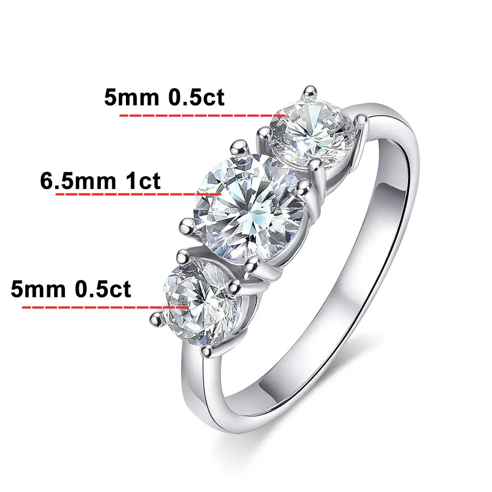 KNOBSPIN D VVS1 Moissanite Rings for Women Sparkling Diamond Engagement Wedding jewelry with GRA s925 Sliver Plated 18k Ring