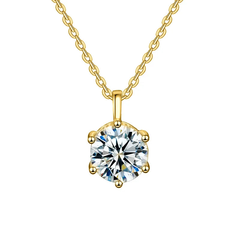 VVS1 D Color Moissanite Necklace 925 Sterling Silver Chain with Certificate – Luxury Fine Jewelry