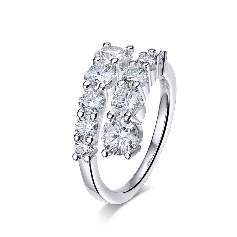 KNOBSPIN D VVS Moissanite Rings for Women Sparkling Diamond Engagement Wedding Band with GRA 925 Sterling Sliver Plated 18k Ring