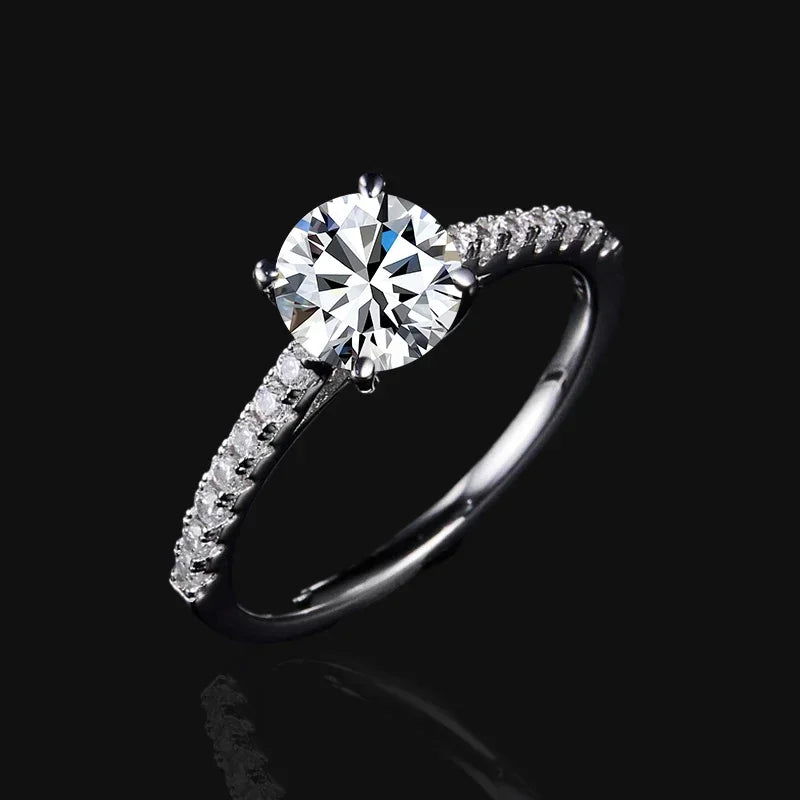 3 CT Moissanite Engagement Ring – Gold Plated S925 Sterling Silver