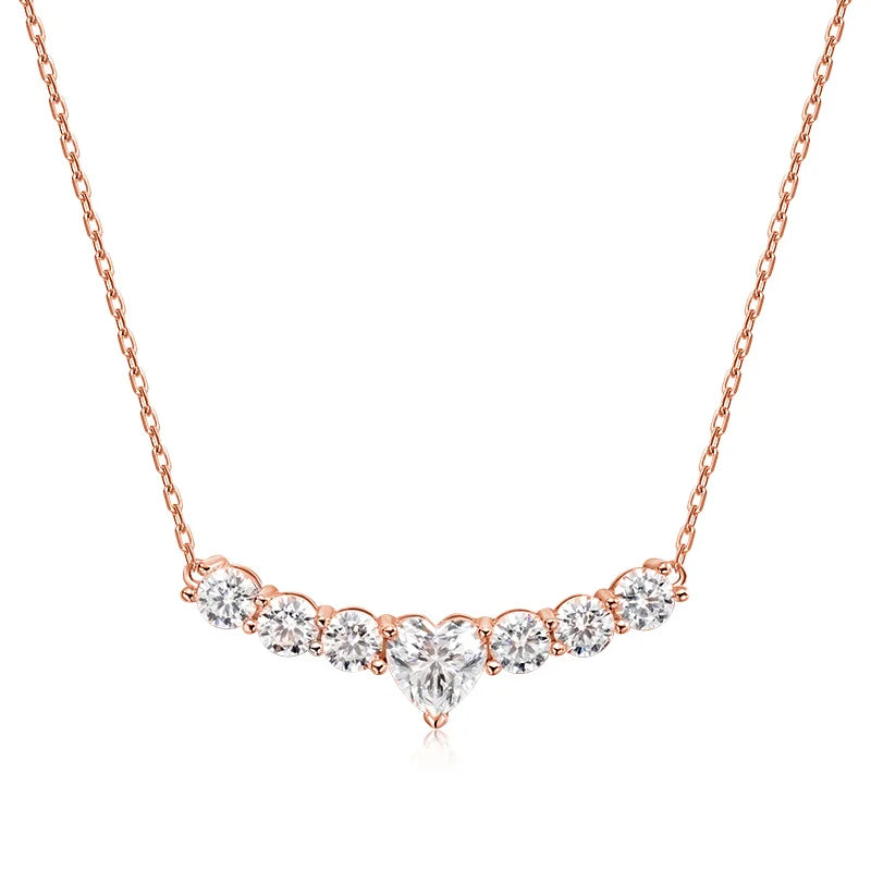 2,8 CT Moissanite D VVS1 Heart Pendant Necklace 925 Sterling Silver Lab Diamond Luxury Jewelry