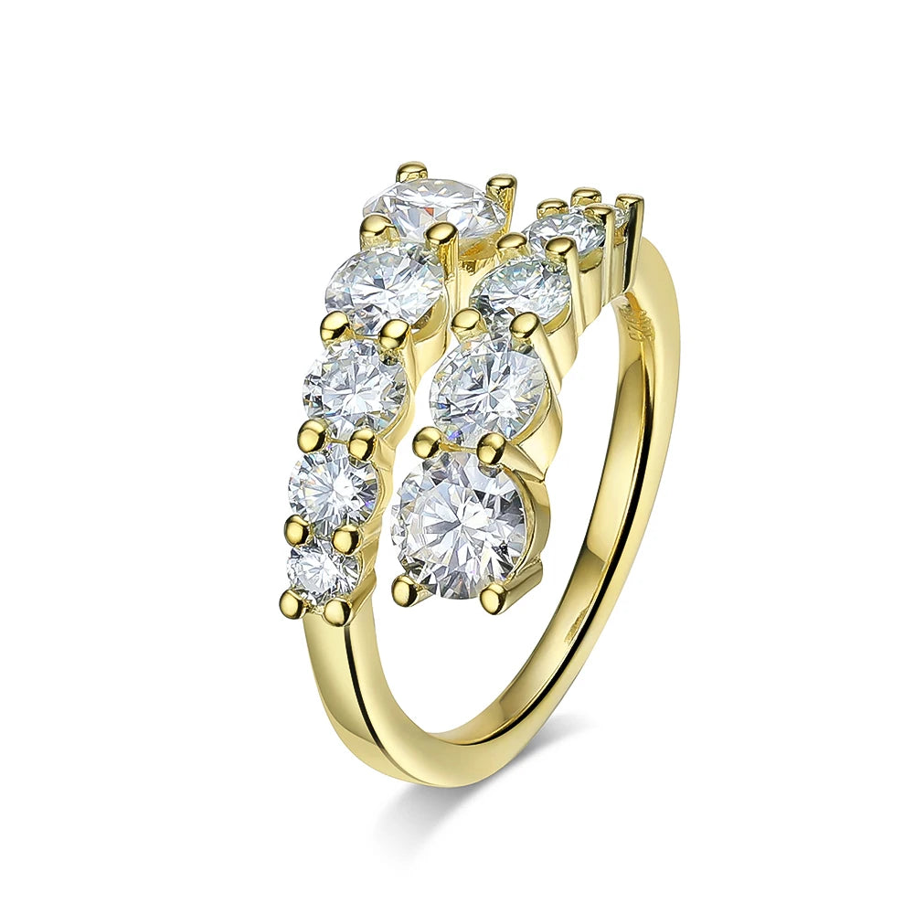 KNOBSPIN D VVS Moissanite Rings for Women Sparkling Diamond Engagement Wedding Band with GRA 925 Sterling Sliver Plated 18k Ring