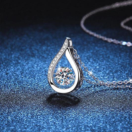 1ct 6.5mm Moissanite Pendant Necklace
