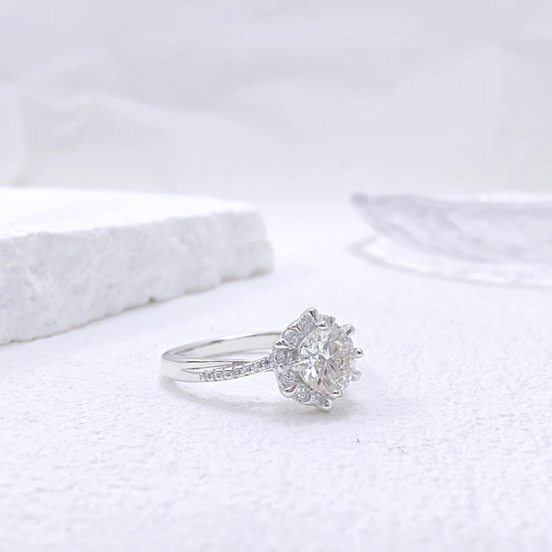 1 CT Moissanite Diamond Ring – 925 Sterling Silver White Gold Plated