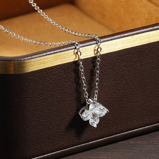 0.4ct Moissanite Pendant Necklace D Color VVS1 S925 Sterling Silver