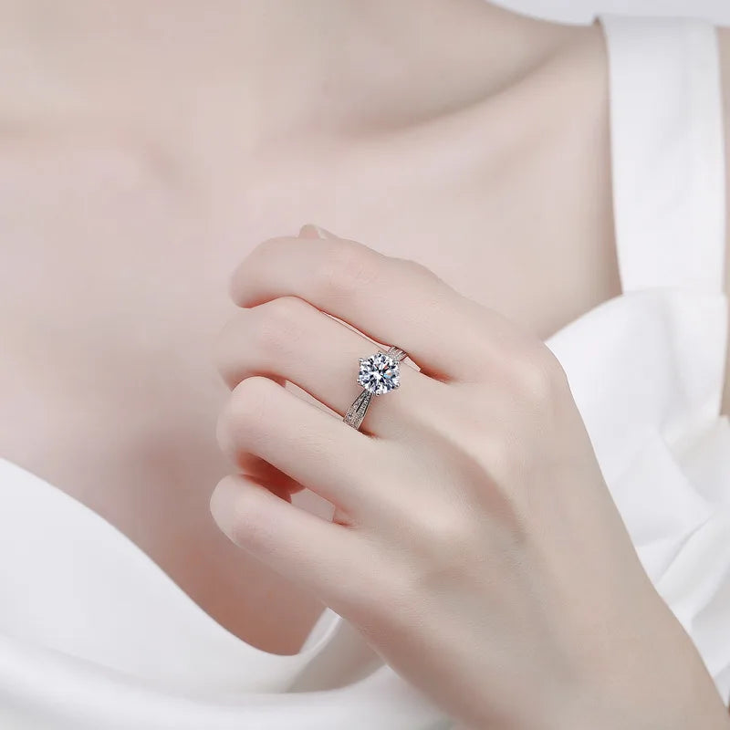 0.5 CT Moissanite Ring – White Gold Plated