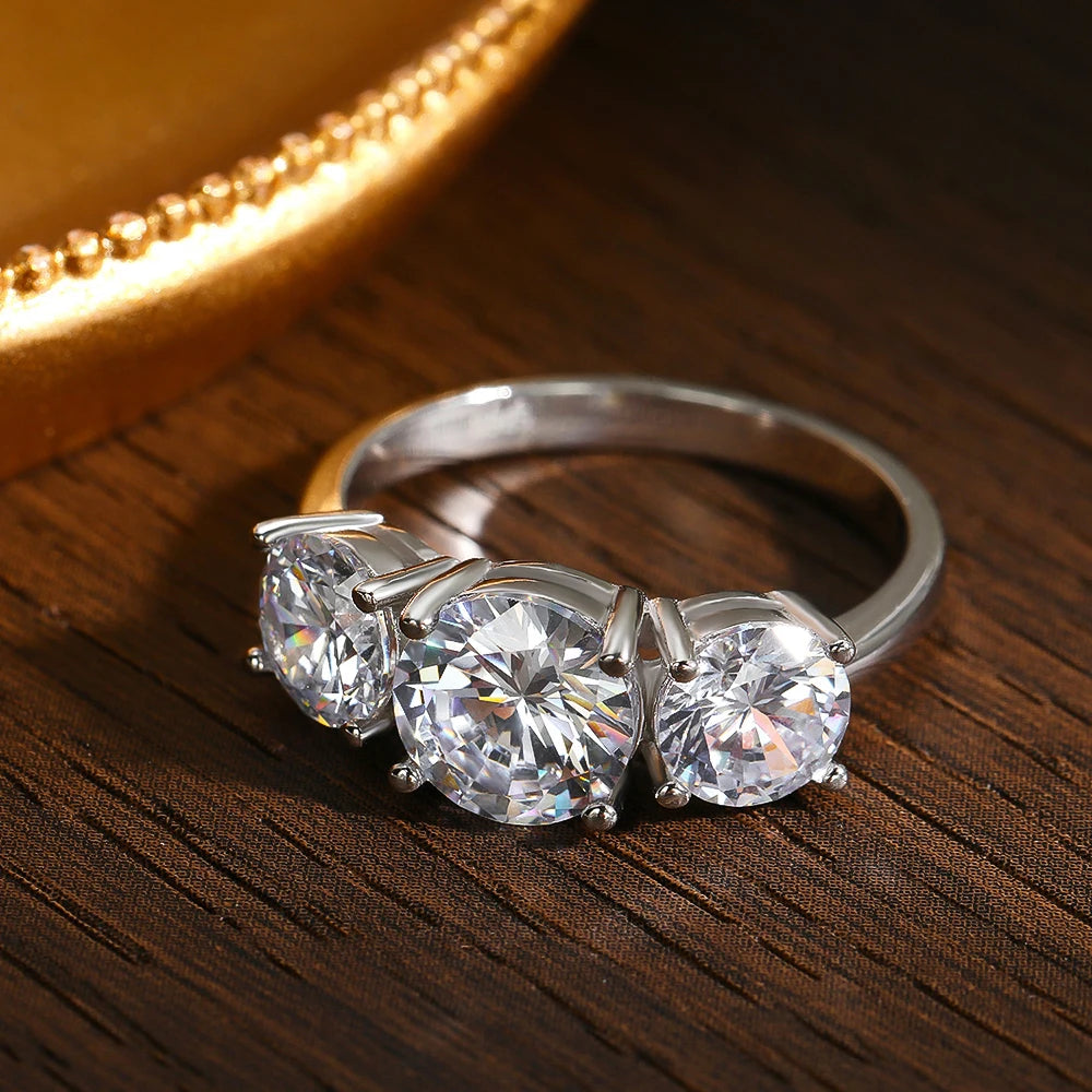KNOBSPIN D VVS1 Moissanite Rings for Women Sparkling Diamond Engagement Wedding jewelry with GRA s925 Sliver Plated 18k Ring