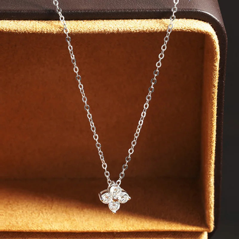 0.4ct Moissanite Pendant Necklace D Color VVS1 S925 Sterling Silver