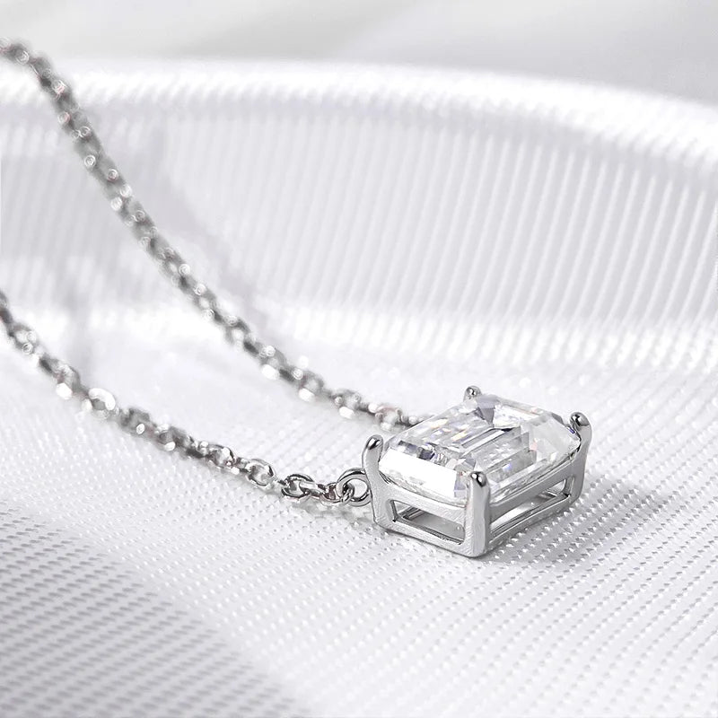 Smyoue 1-3CT Solitaire Moissanite Necklace for Women Lab Diamond Wedding Gilr Necklace 925 Sterling Silver Jewelry Shani Abergel