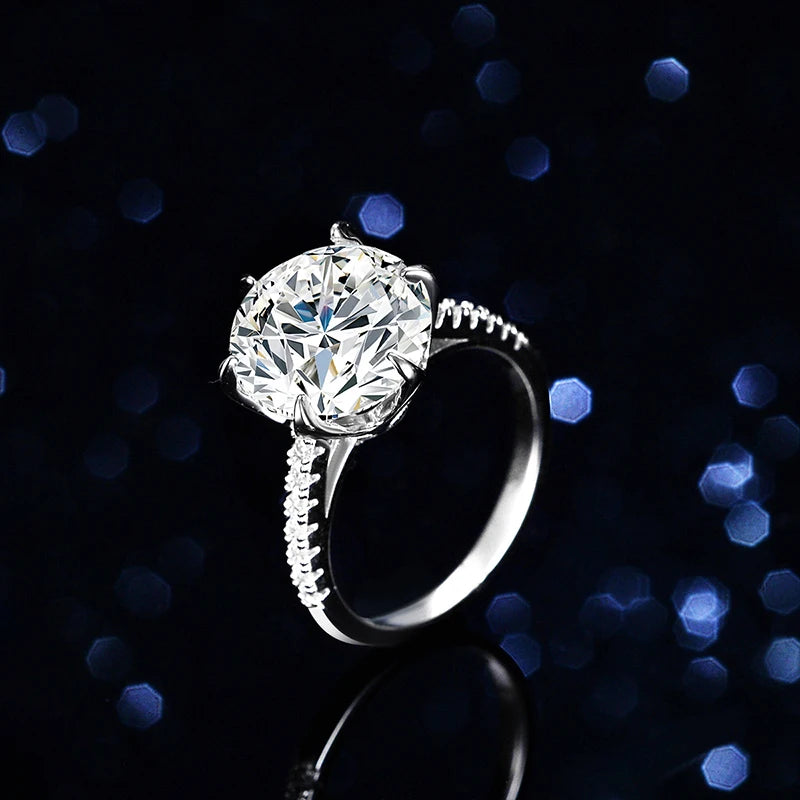 5 CT D Color Moissanite Lab Diamond Ring