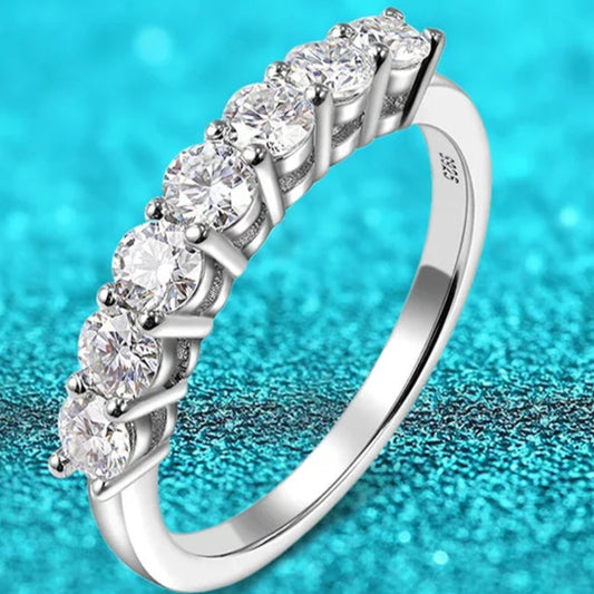 0.7CT Moissanite Ring – Stackable Band with 3mm Gemstone