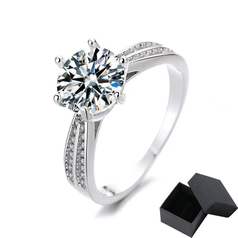 0.5 CT Moissanite Ring – White Gold Plated