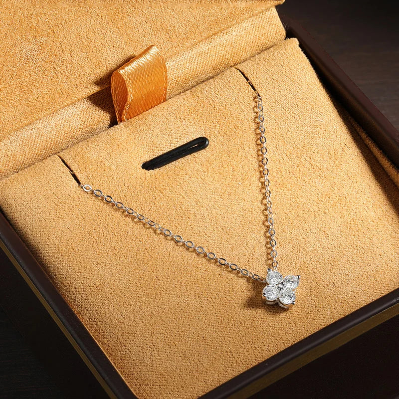 0.4ct Moissanite Pendant Necklace D Color VVS1 S925 Sterling Silver