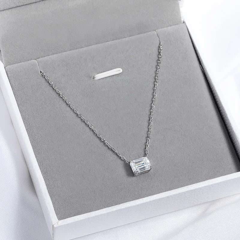 Smyoue 1-3CT Solitaire Moissanite Necklace for Women Lab Diamond Wedding Gilr Necklace 925 Sterling Silver Jewelry Shani Abergel