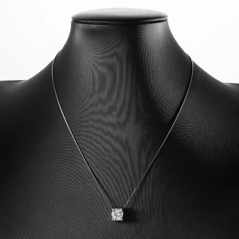 Smyoue 2ct 1ct Test Passed Moissanite Diamond Pendant for Women Classic Trendy 925 Sterling Silver Jewelry Brilliant Halo Gift