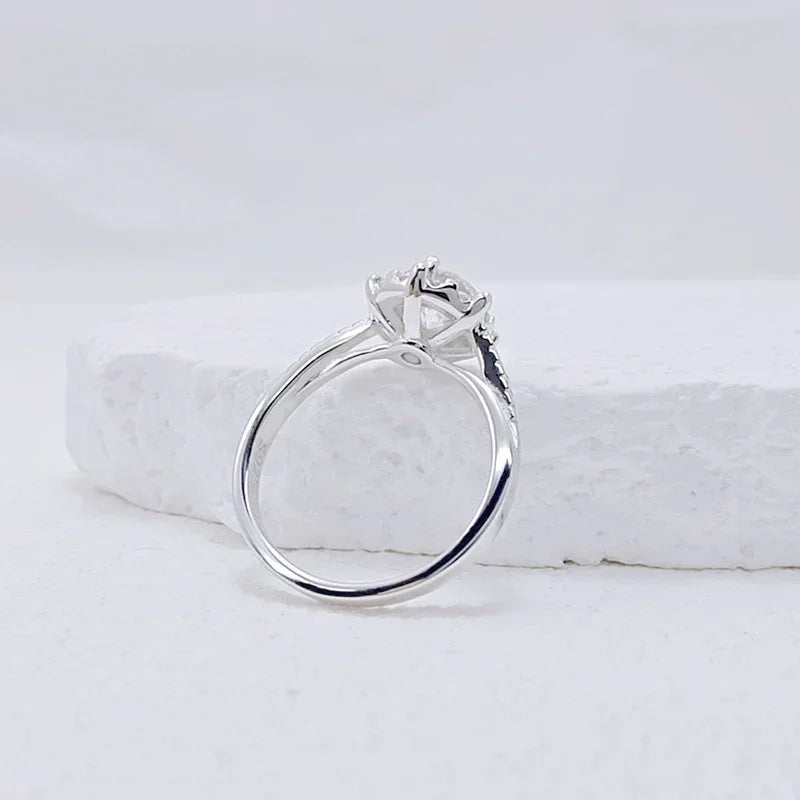 1 CT Moissanite Diamond Ring – 925 Sterling Silver White Gold Plated