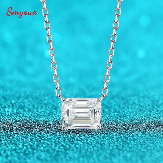 Smyoue 1-3CT Solitaire Moissanite Necklace for Women Lab Diamond Wedding Gilr Necklace 925 Sterling Silver Jewelry Shani Abergel