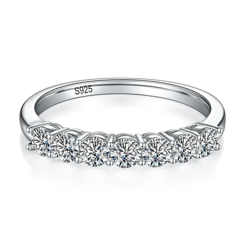 NeeTim 3mm Moissanite Ring for Women S925 Sterling Silver Rings with White Gold Plated Diamond Wedding Bridal Band Fine Jewelry