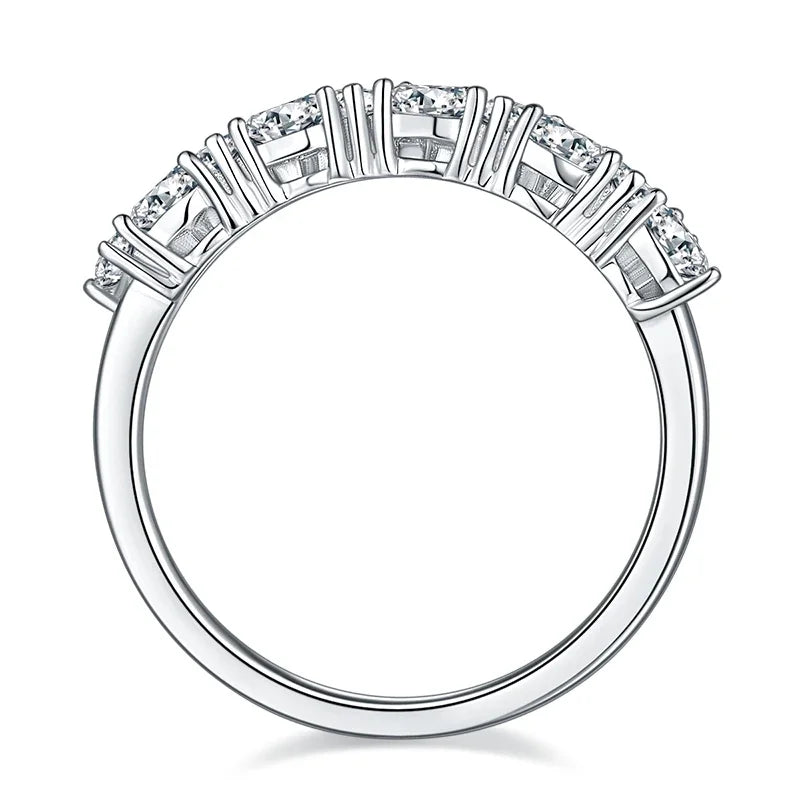 Full Triangle Moissanite Ring – S925 Sterling Silver Wedding Eternity Band for Women with GRA Certificate