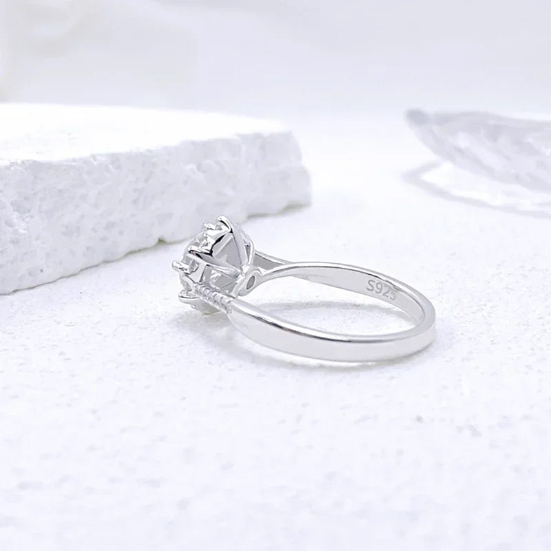 1 CT Moissanite Diamond Ring – 925 Sterling Silver White Gold Plated