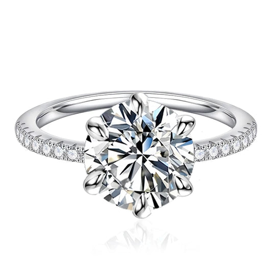 5 CT D Color Moissanite Lab Diamond Ring