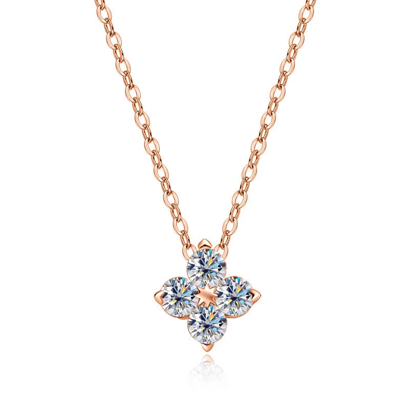 0.4ct Moissanite Pendant Necklace D Color VVS1 S925 Sterling Silver