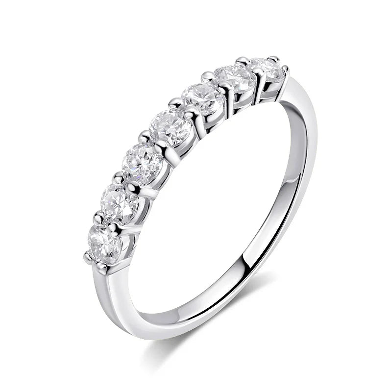 0.7CT Moissanite Ring – Stackable Band with 3mm Gemstone