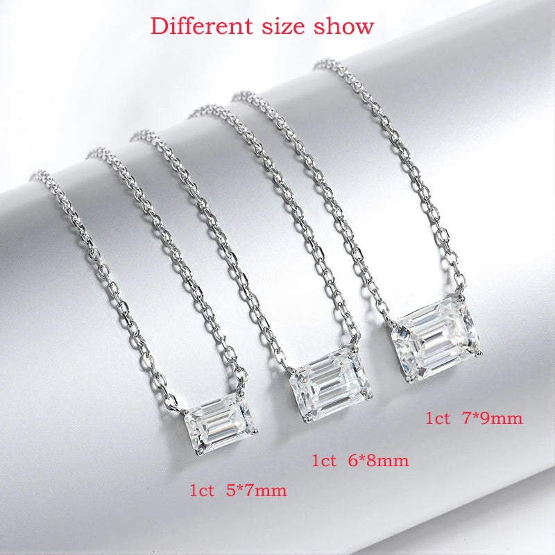 Smyoue 1-3CT Solitaire Moissanite Necklace for Women Lab Diamond Wedding Gilr Necklace 925 Sterling Silver Jewelry Shani Abergel