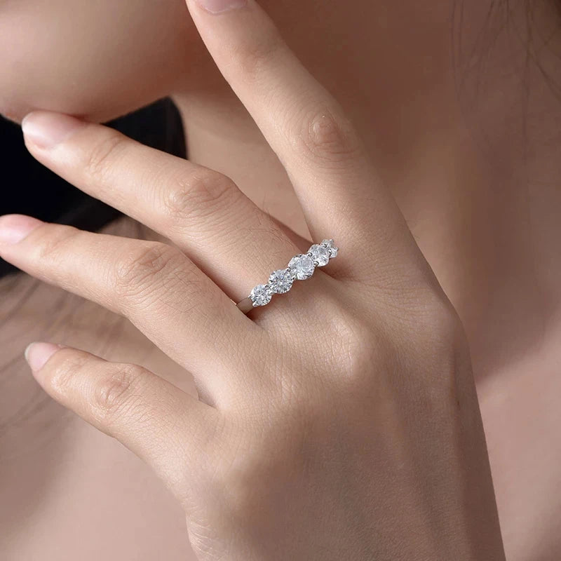 kkkl eeTim 3.6ct D Color Moissanite Rings for Women 925 Sterling Silver Wedding Jewely with GRA Plated with White Gold Eternity Band
