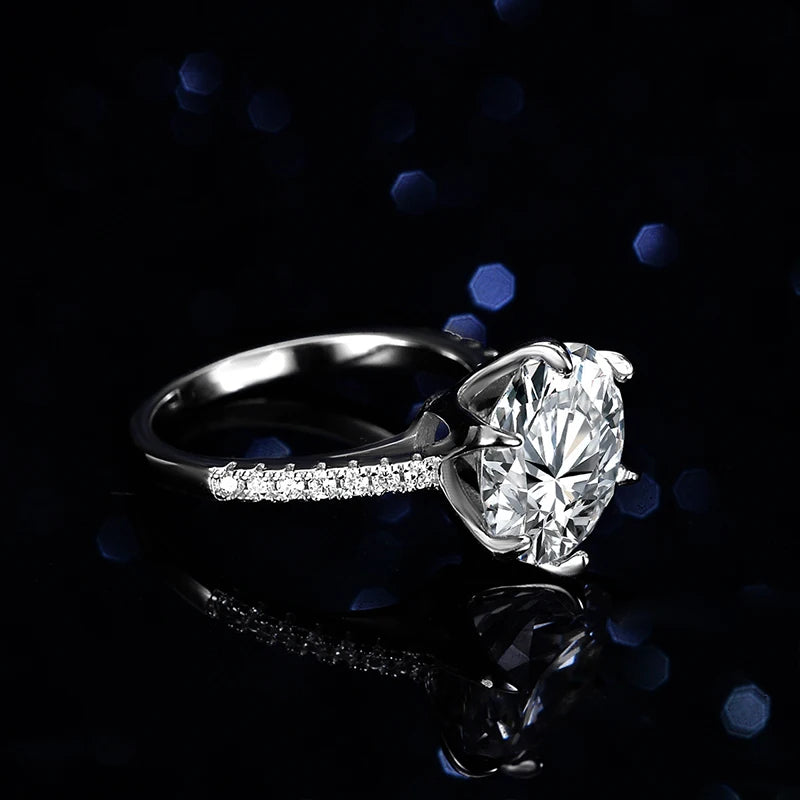 5 CT D Color Moissanite Lab Diamond Ring