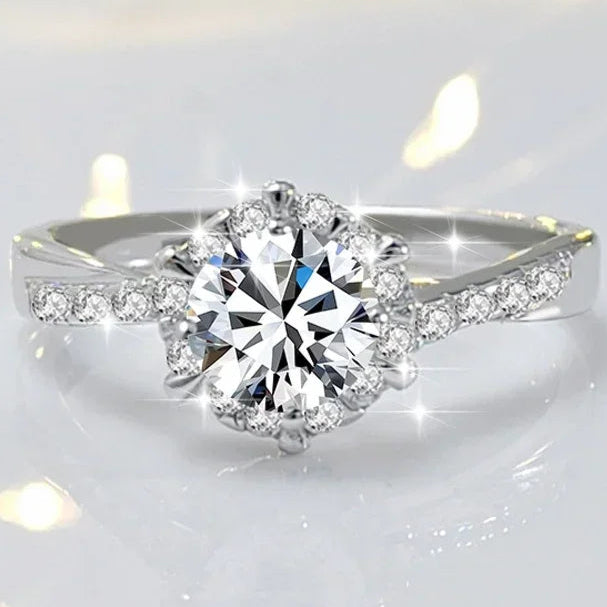 1 CT Moissanite Diamond Ring – 925 Sterling Silver White Gold Plated