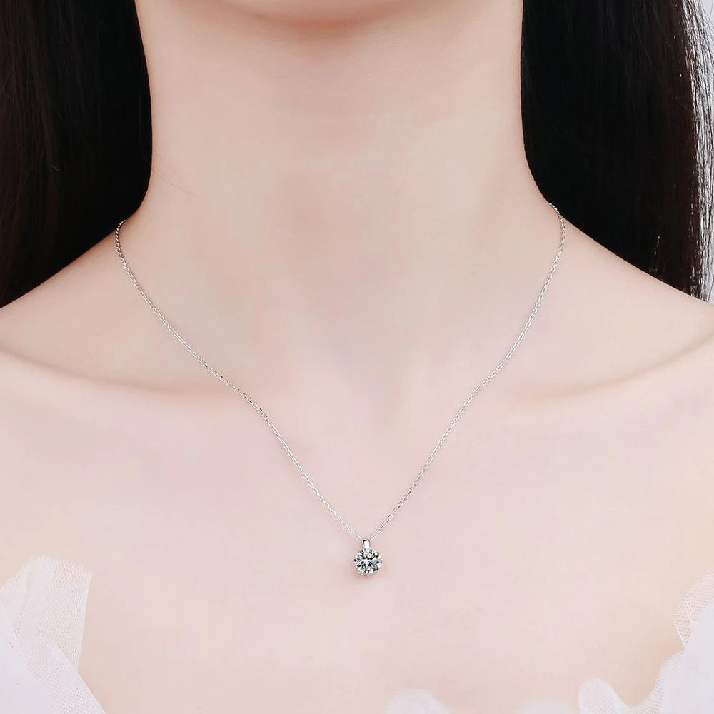 D VVS1 Moissanite Diamond Pendant 45cm Necklace