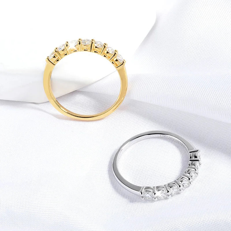 0.7CT Moissanite Ring – Stackable Band with 3mm Gemstone