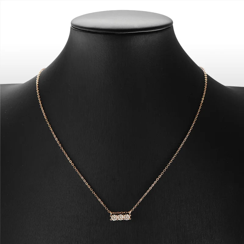 Moissanite Pendant Necklace 925 Sterling Silver Rose Gold D VVS1 Wedding Jewelry