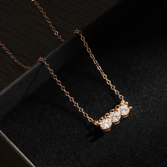Moissanite Pendant Necklace 925 Sterling Silver Rose Gold D VVS1 Wedding Jewelry