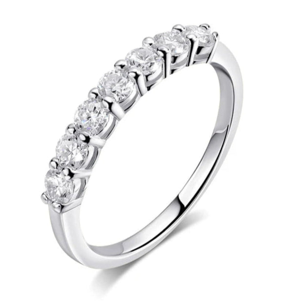 0.7CT Moissanite Ring – Stackable Band with 3mm Gemstone