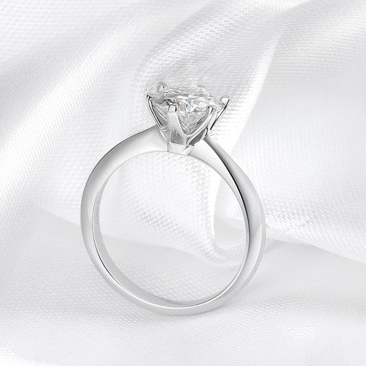 1CT GRA Certified Moissanite Ring – VVS1 Lab Diamond Solitaire