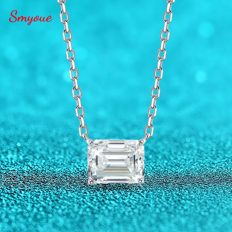 Smyoue 1-3CT Solitaire Moissanite Necklace for Women Lab Diamond Wedding Gilr Necklace 925 Sterling Silver Jewelry Shani Abergel