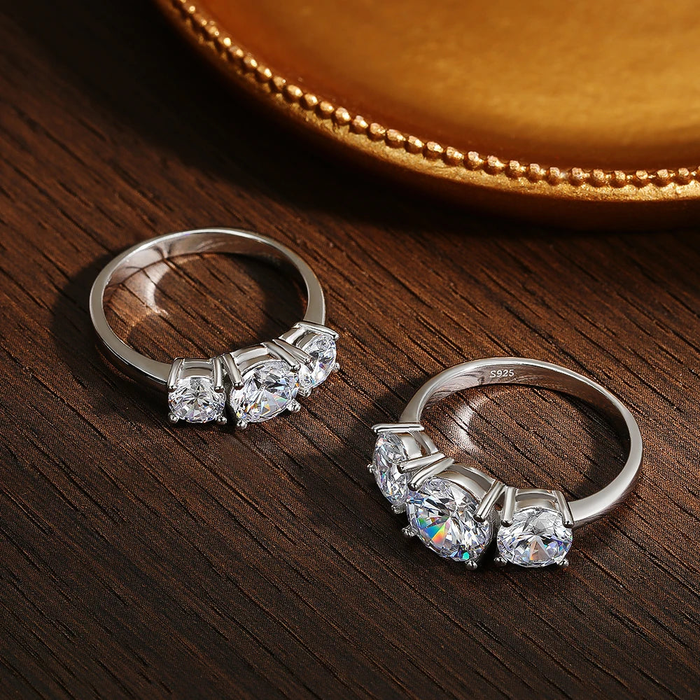 KNOBSPIN D VVS1 Moissanite Rings for Women Sparkling Diamond Engagement Wedding jewelry with GRA s925 Sliver Plated 18k Ring