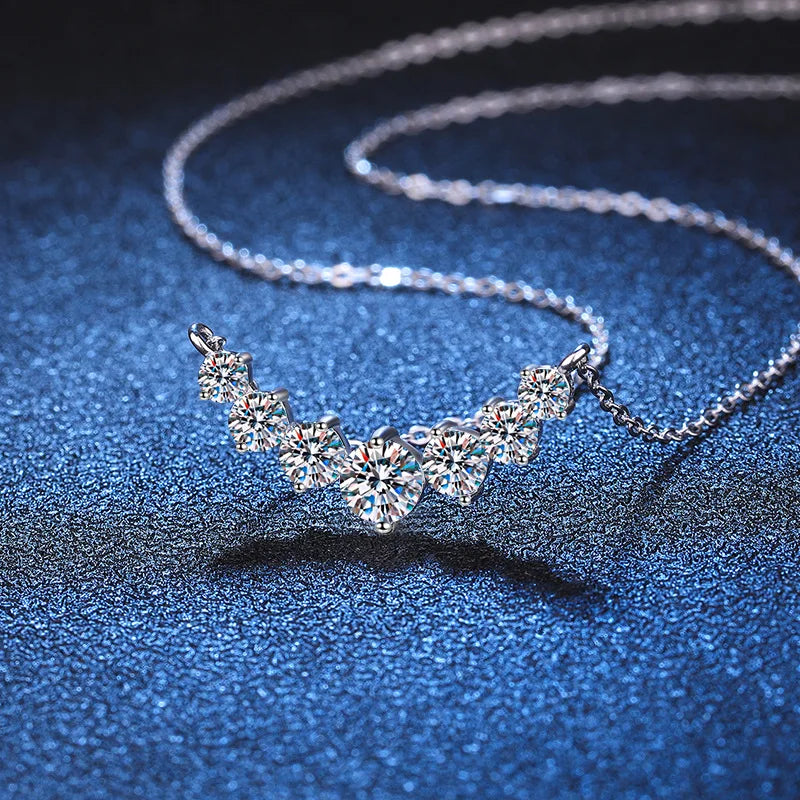 D VVS1 Moissanite Necklace – GRA Certified 925 Sterling Silver with 18k White Gold Plated