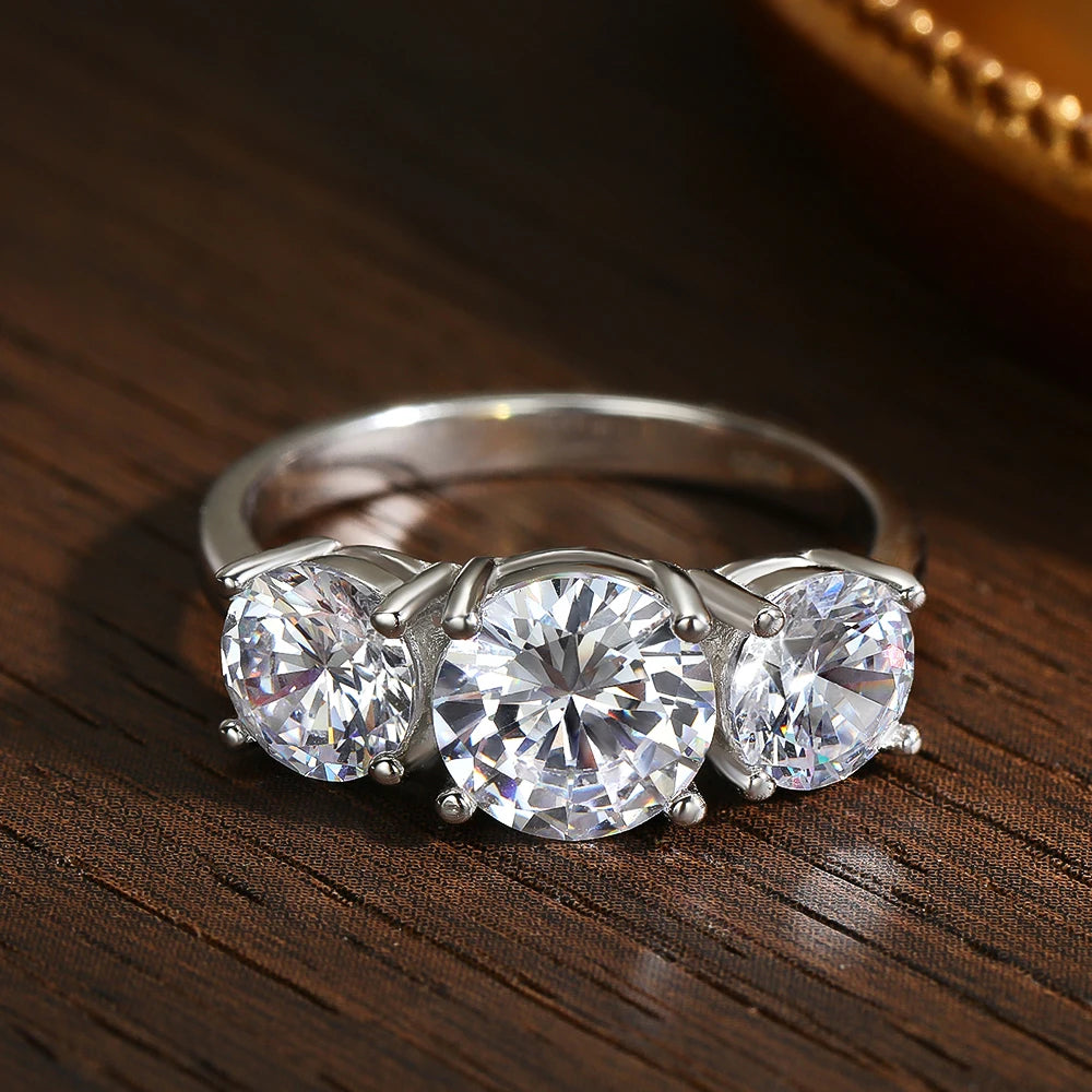 KNOBSPIN D VVS1 Moissanite Rings for Women Sparkling Diamond Engagement Wedding jewelry with GRA s925 Sliver Plated 18k Ring